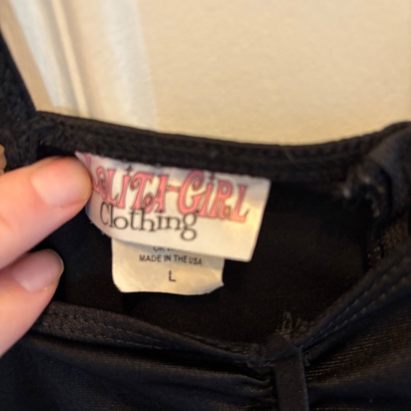 Spandex Pinup Black Wiggle Dress, Sweetheart Neck LG (rns small) by Lolita Girl - Picture 8 of 11